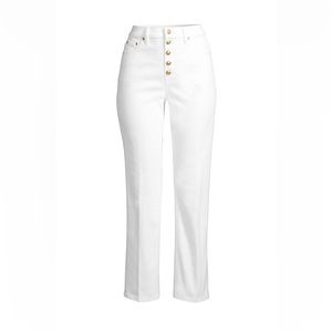 EXCELLENT Condition Tory Burch Button Front White Denim Jeans